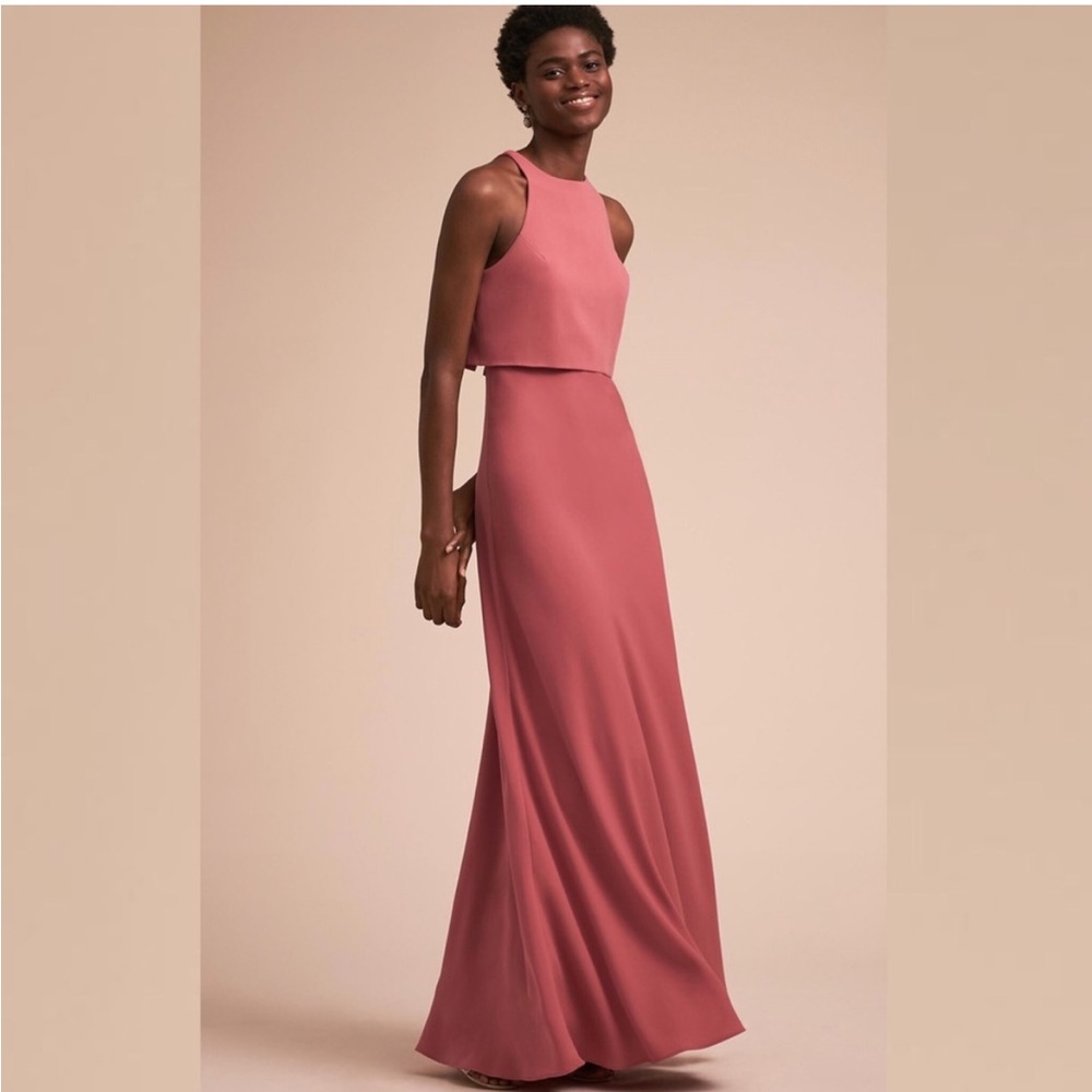 Jill Jill Stuart Pink x BHLDN Iva Crepe Bridesmaid Maxi Dress